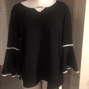 Black and white dressy top
